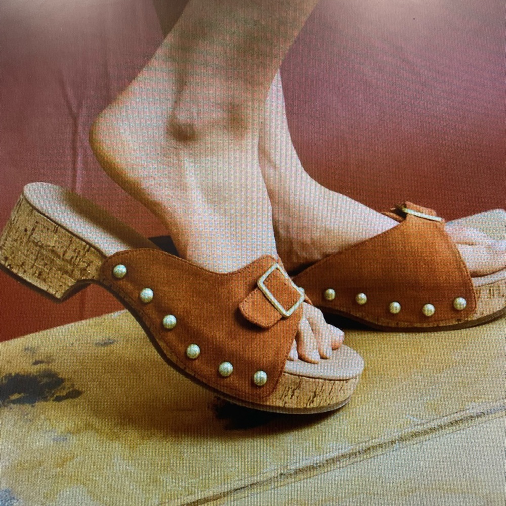 AE Brown Women's Slide Platform Clog with Buckle